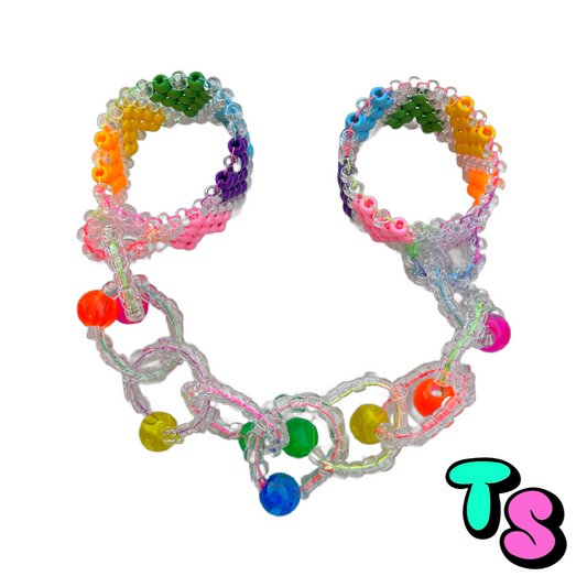 RAINBOW KURSED KANDI CUFFS